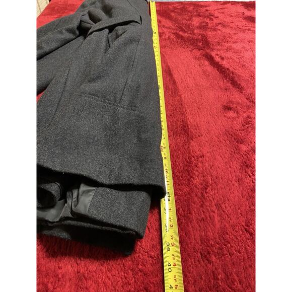 Guess Womens Black Wool Button Down Academia Pea Coat Jacket Y2K Belted Sz Sm - Picture 10 of 11